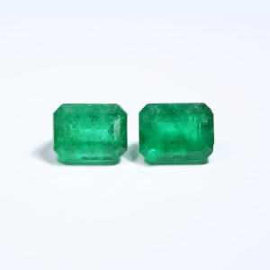 Zambian Emerald / Panna 6X8 MM Octagon Pair